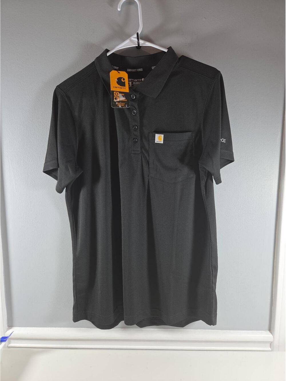 Carhartt Women's Polo Relaxed Fit Force Black Medium NEW Casual Work